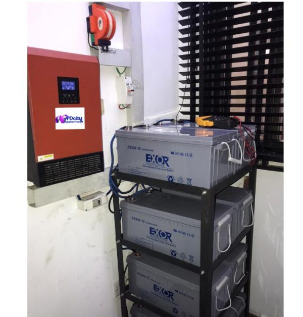 7.5kva solar hybrid inverter with 4x200 ah battery and 8 x 250w solar panel