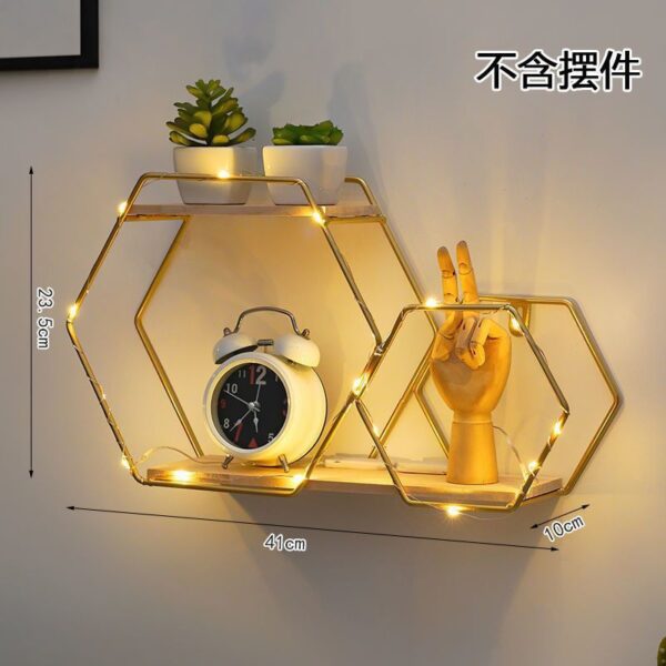 DOUBLE HEXAGON FLOATING SHELVE